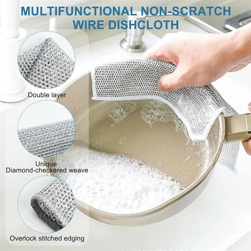Steel Wire Rags for Kitchen Pack of 5pcs