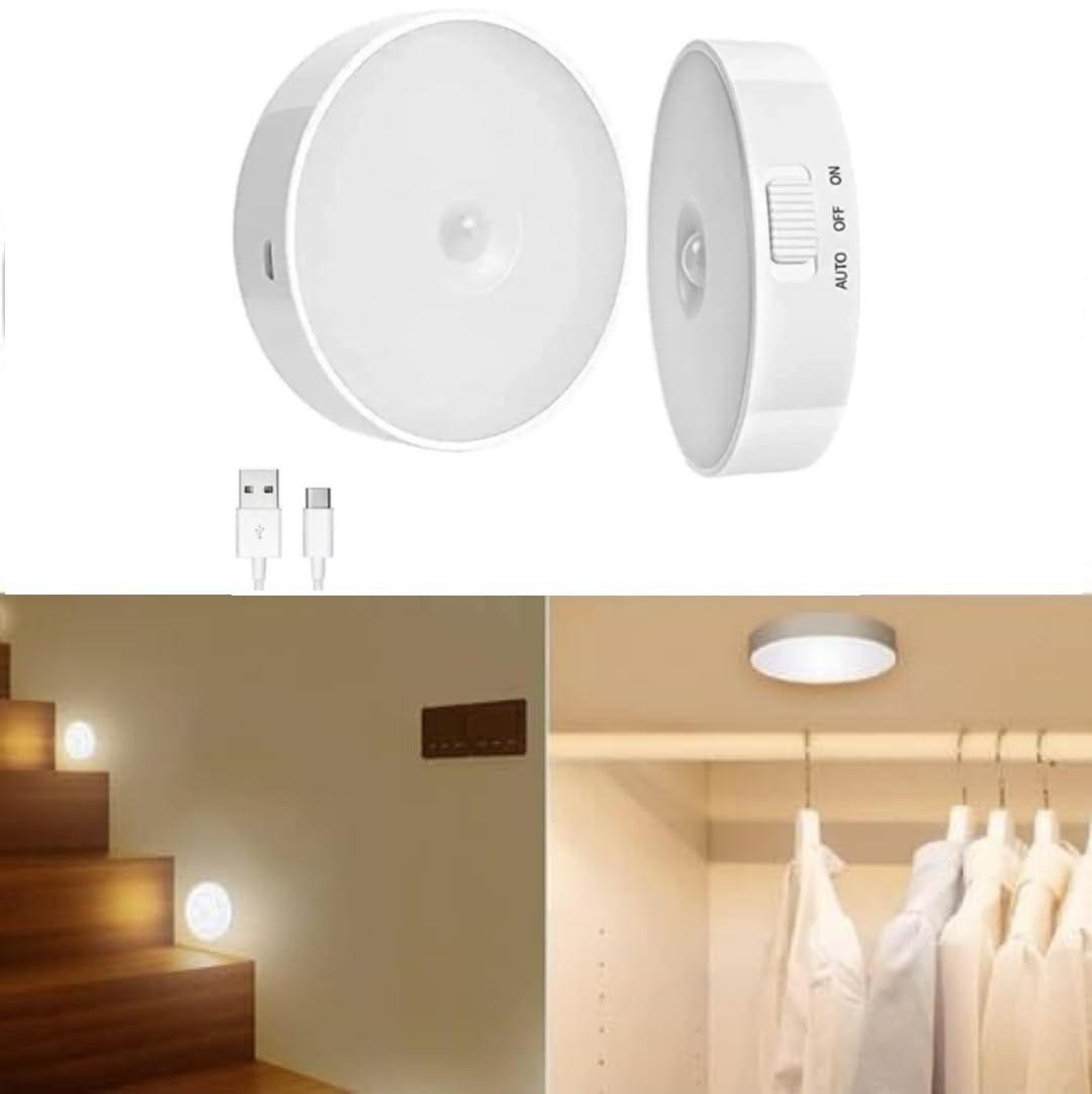 Intelligent Night Light – USB Rechargeable for Home & Wardrobe( Pack of 2)