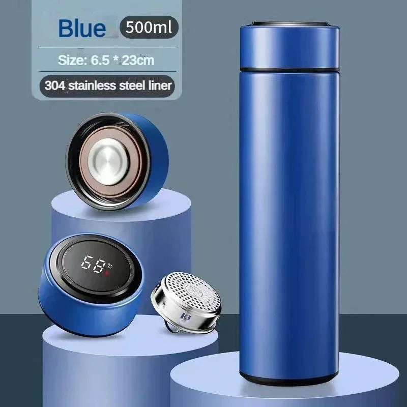 Stainless steel water bottle with temperature display 500 ml