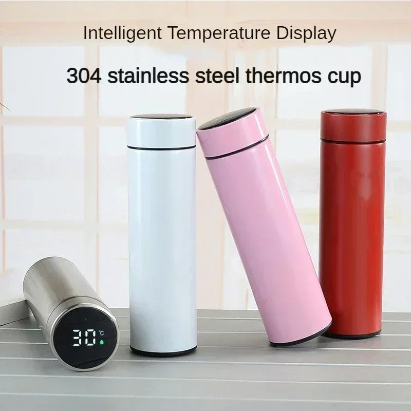 Stainless steel water bottle with  temperature display  500 ml